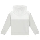 Boys White & Grey Logo Hooded Top, 1, hi-res