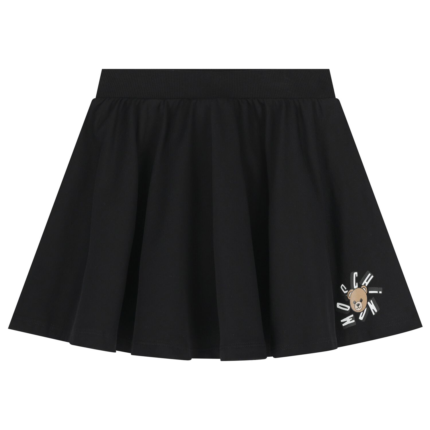 Girls Black Teddy Bear Logo Skirt , 3, hi-res