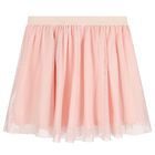 Girls White & Pink Logo Mesh Skirt Set , 1, hi-res
