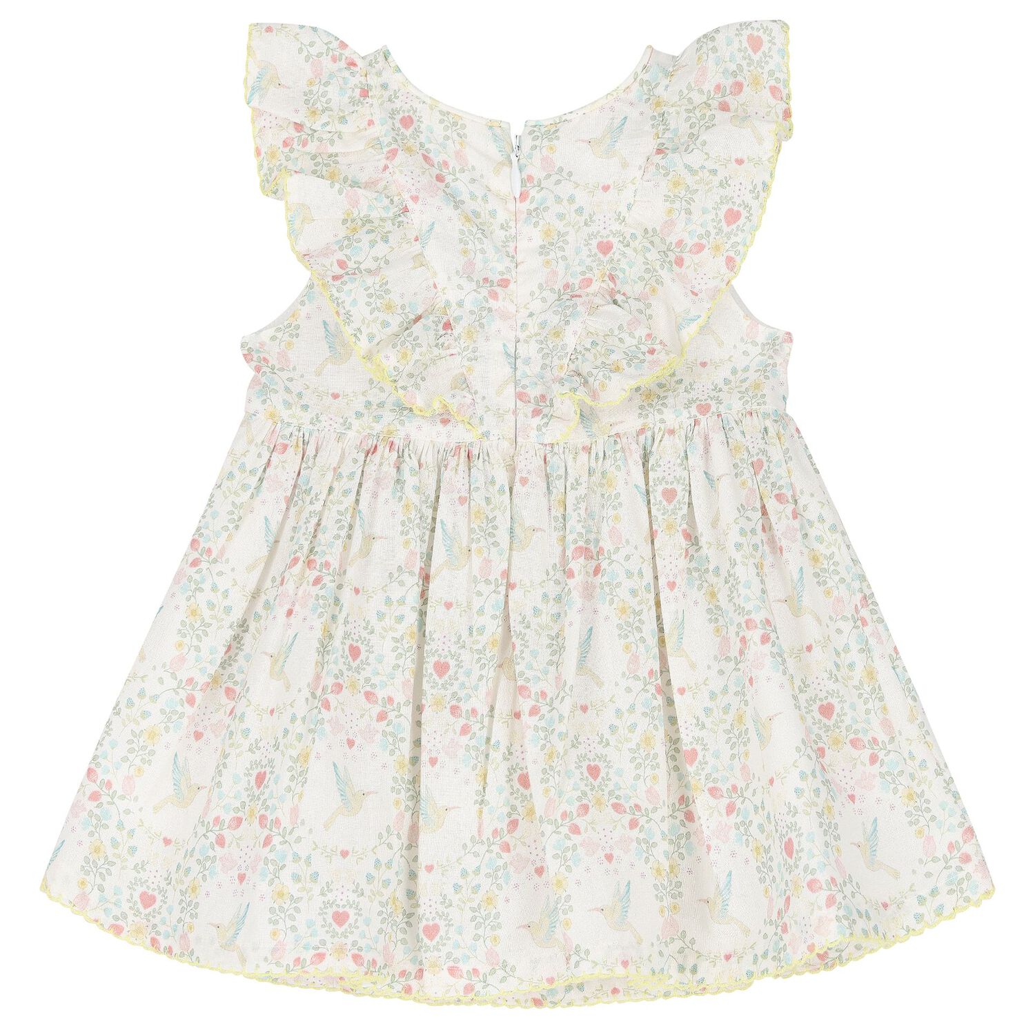 Baby Girls Ivory Floral Dress Set, 1, hi-res