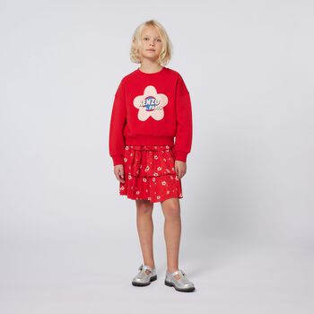 Girls Red Logo Sweatshirt