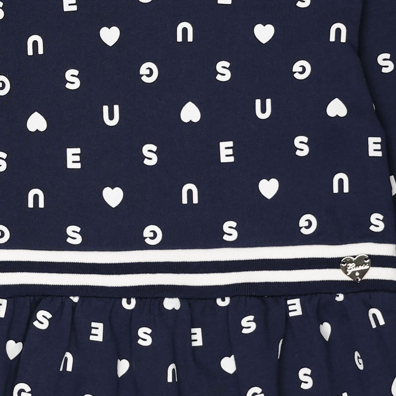 Girls Navy Blue Logo Hooded Dress, 1, hi-res