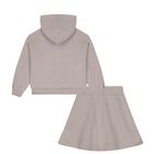 Girls Beige Embellished Skirt Set, 2, hi-res