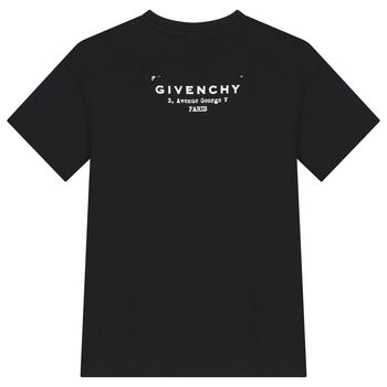 فستان تيشيرت بالشعار باللون الأسود للبنات