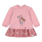 Baby Girls Pink Doodle Dress, 1, hi-res