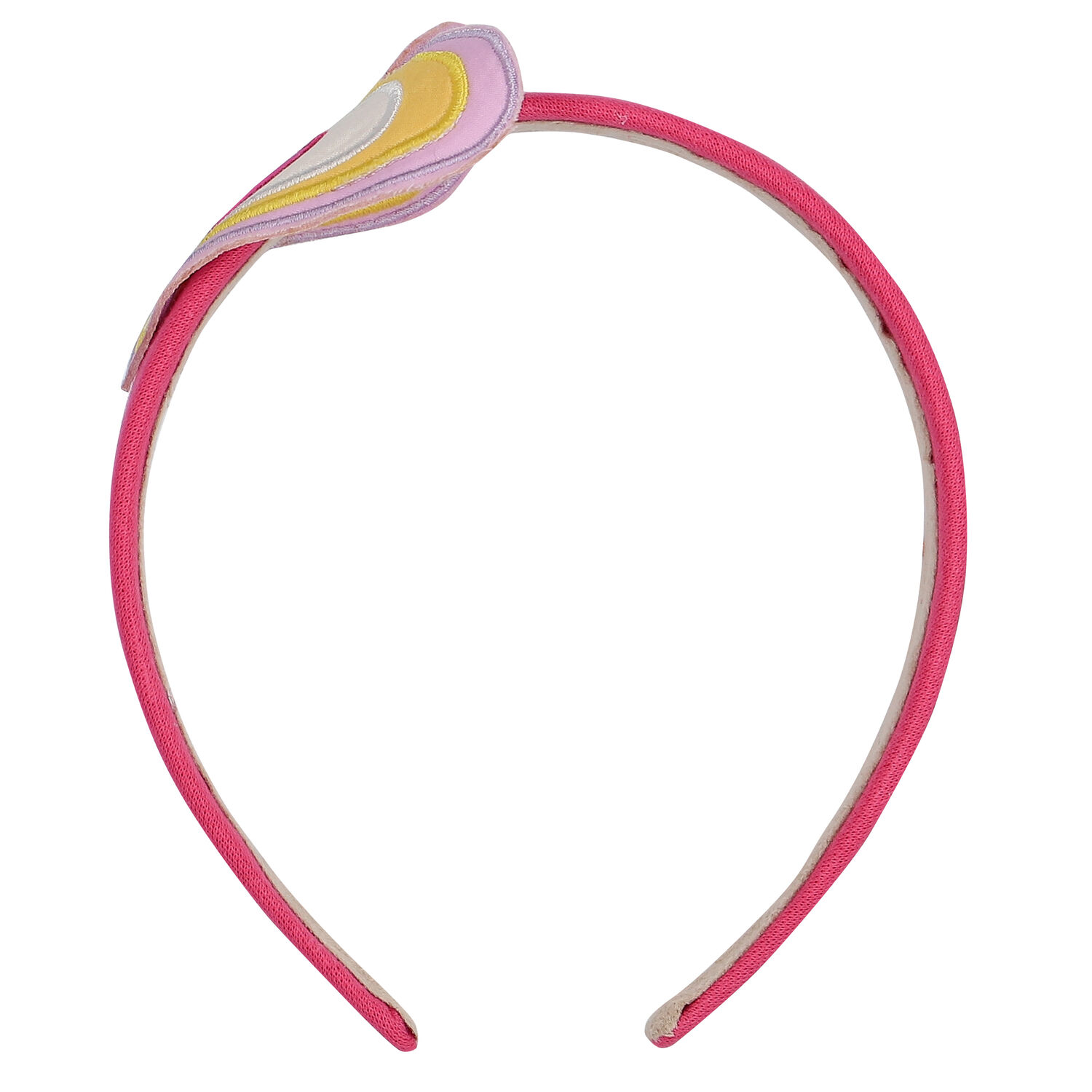 طوق شعر بنات قلوب باللون الوردى, 1, hi-res