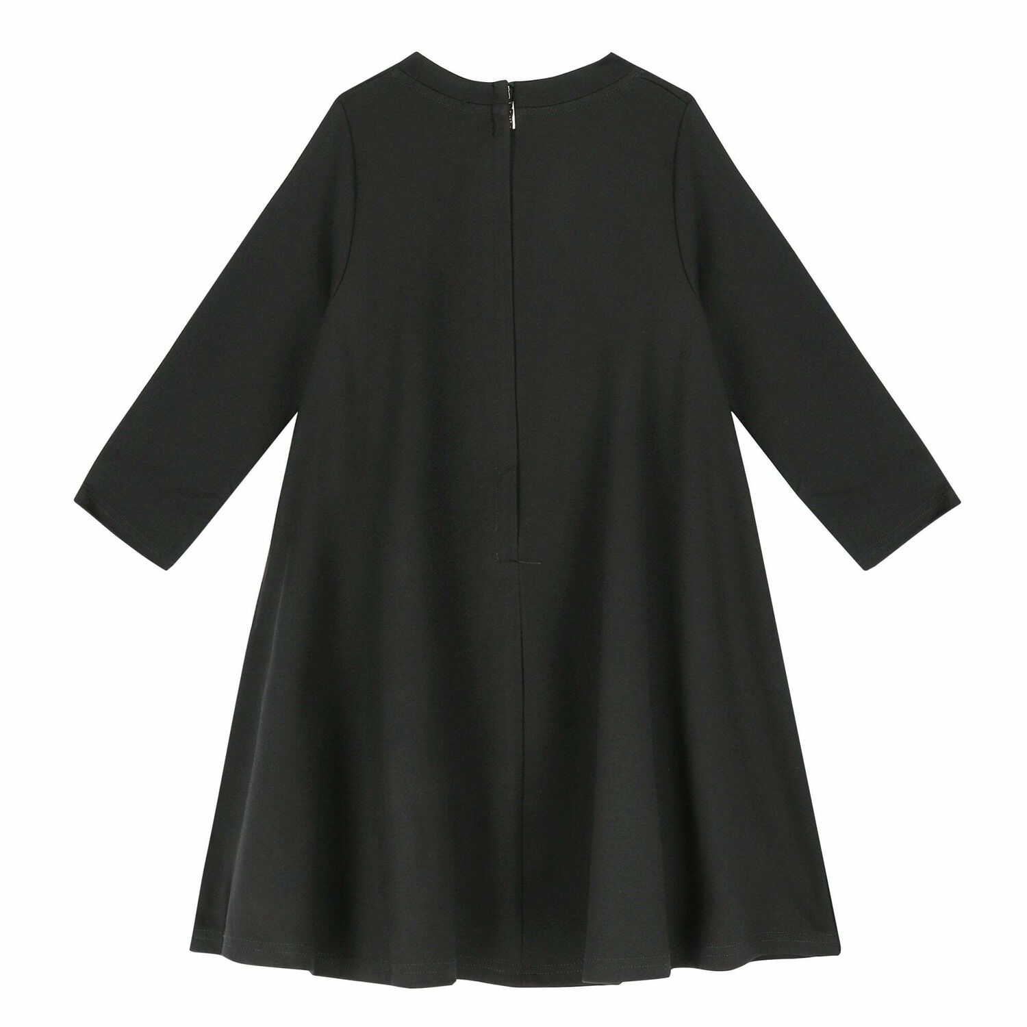 Girls Black Printed Dress, 1, hi-res