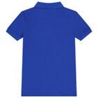 Boys Blue Logo Polo Shirt, 1, hi-res