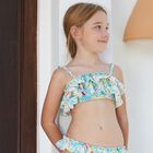 Girls Blue Pineapple Swimsuit, 1, hi-res