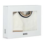 طقم هدايا أفرول بالشعار باللون العاجي, 1, hi-res