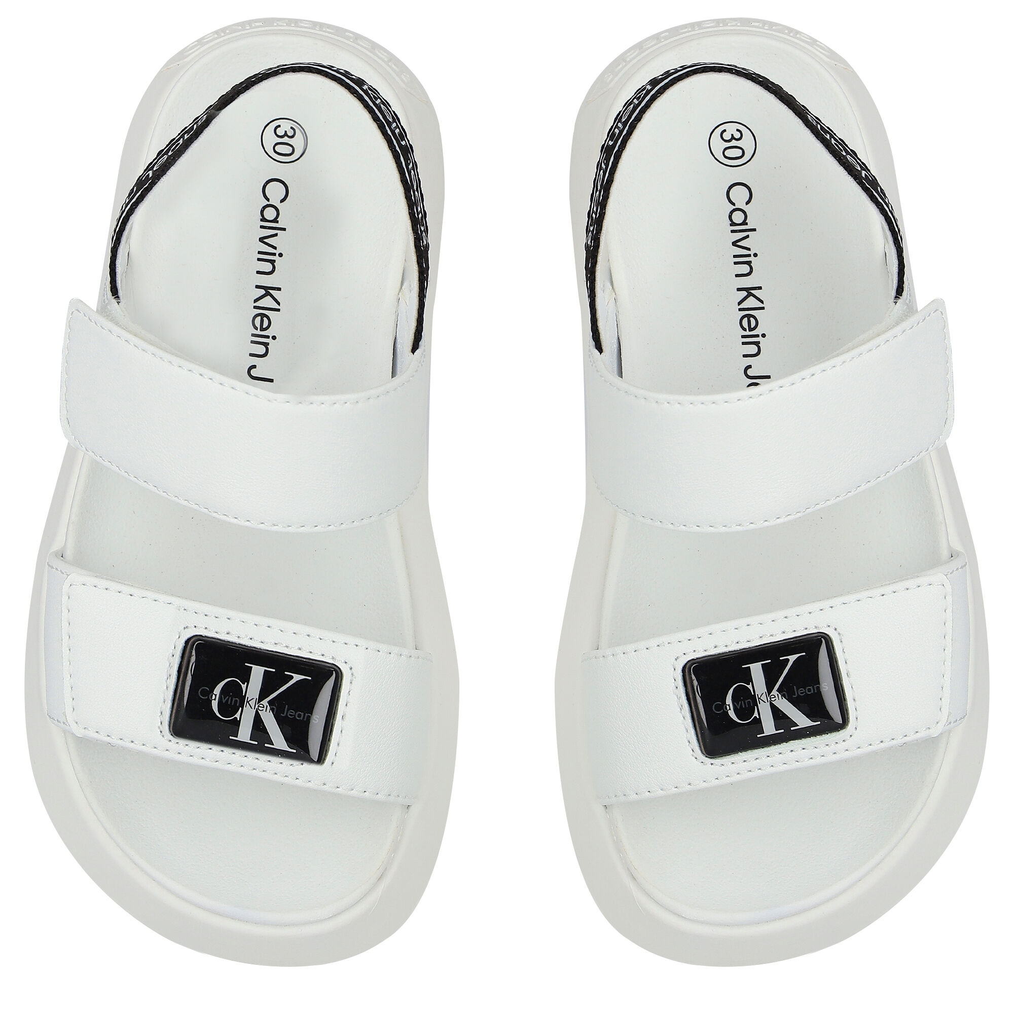 Calvin klein white sandals discount