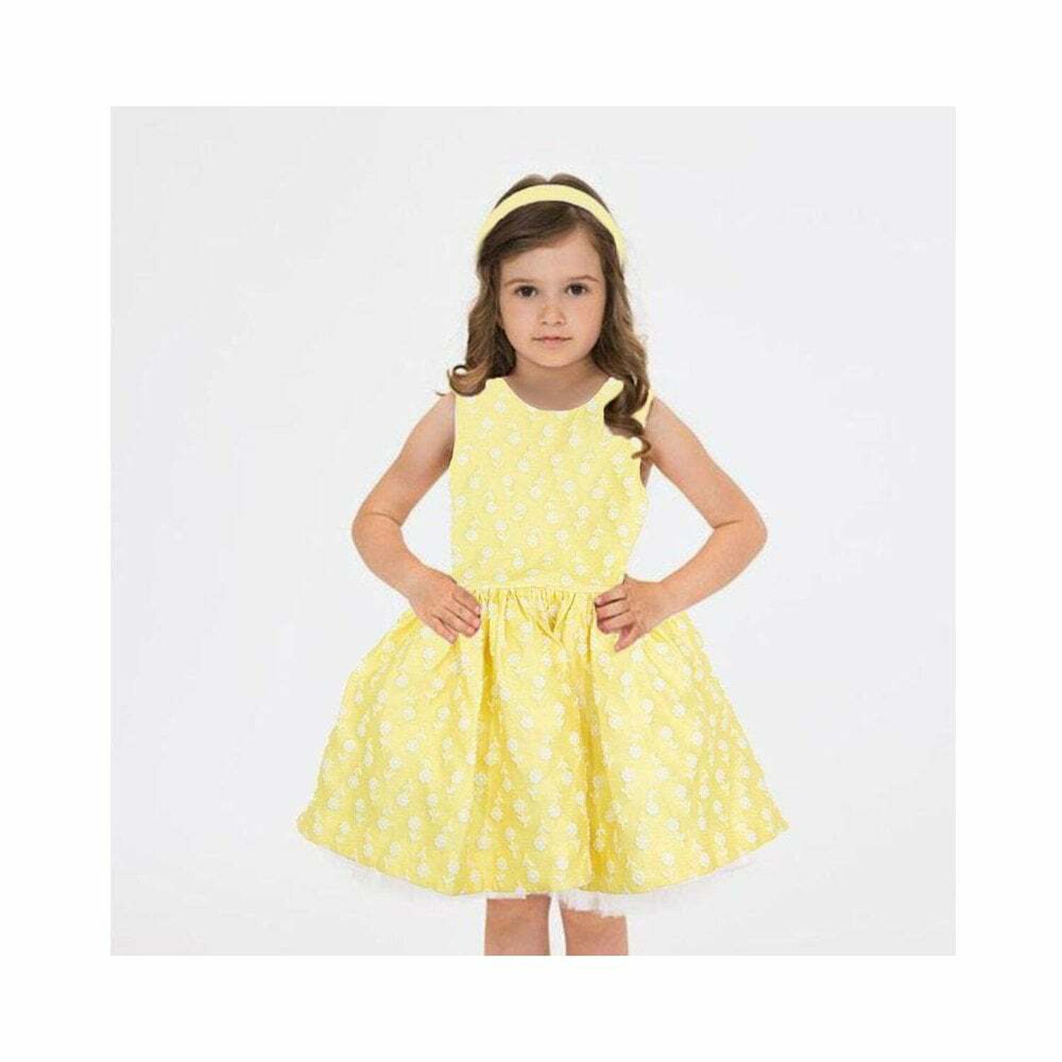 Girls Yellow Flower Dress, 1, hi-res image number null