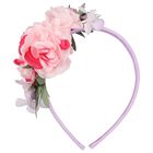 Girls Pink & Lilac Floral Headband, 1, hi-res