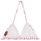 بيكيني باللون الوردي و الابيض متعرج للبنات, 1, hi-res