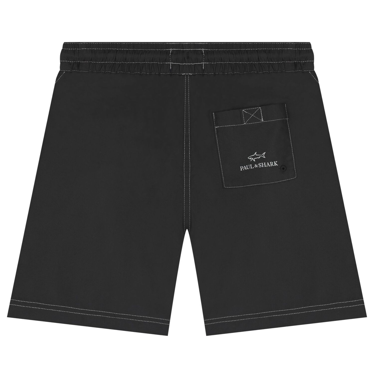 Boys Black Logo Swim Shorts, 1, hi-res