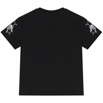 Girls Black Logo & Star T-Shirt