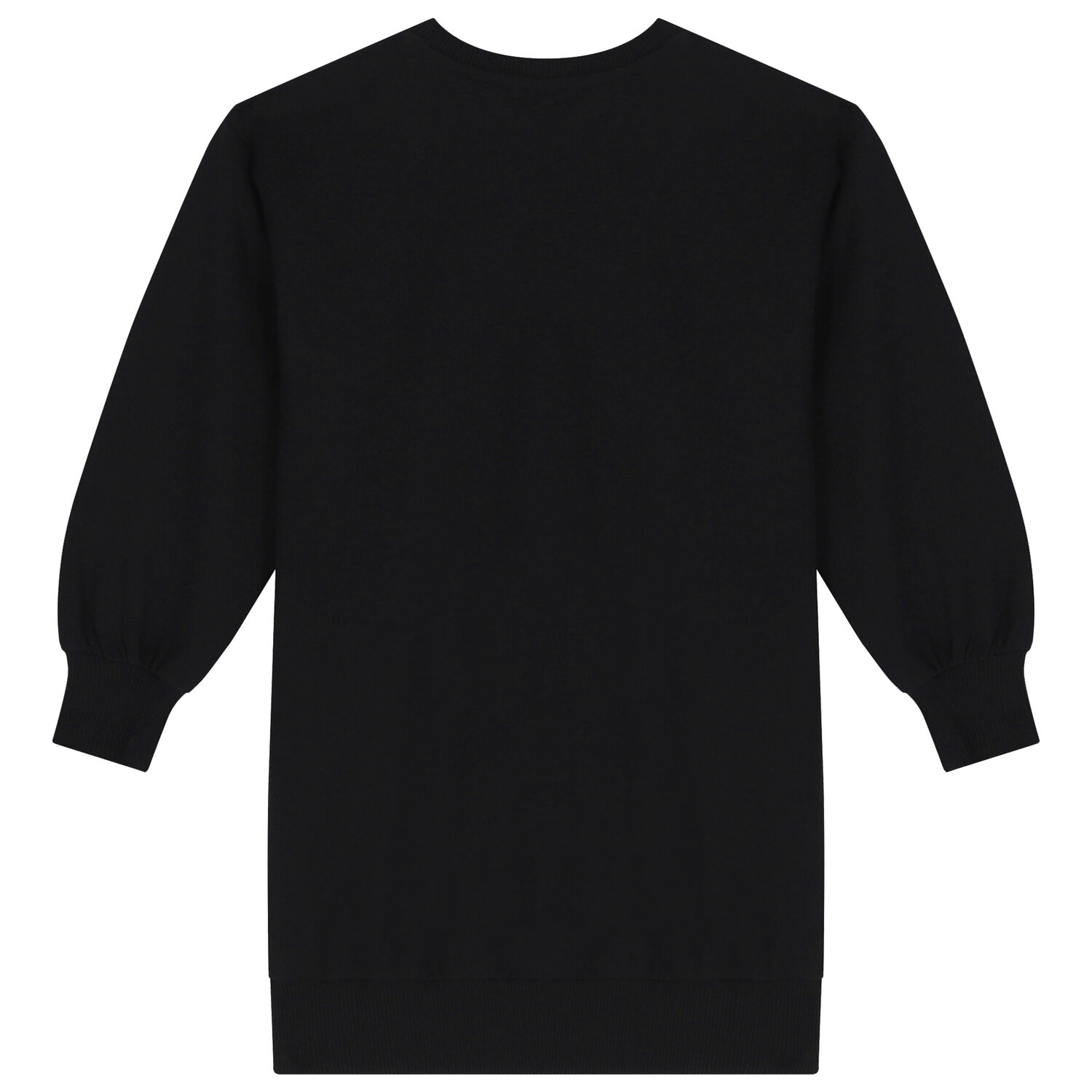 Girls Black Teddy Bear Logo Sweatshirt Dress, 3, hi-res image number null