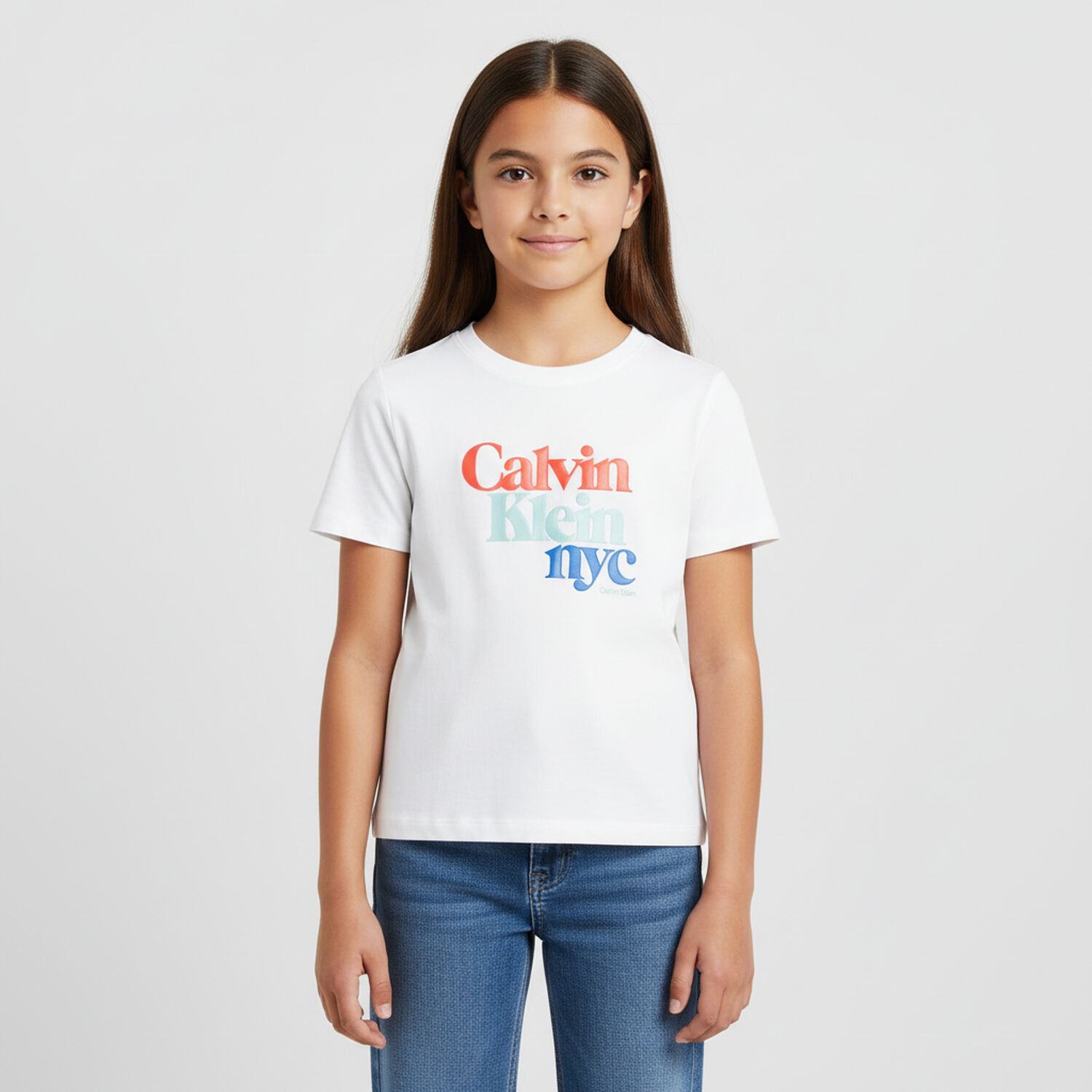 تي شيرت أبيض بشعار للبنات, 2, hi-res image number null