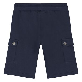 Younger Boys Navy Blue Logo Shorts