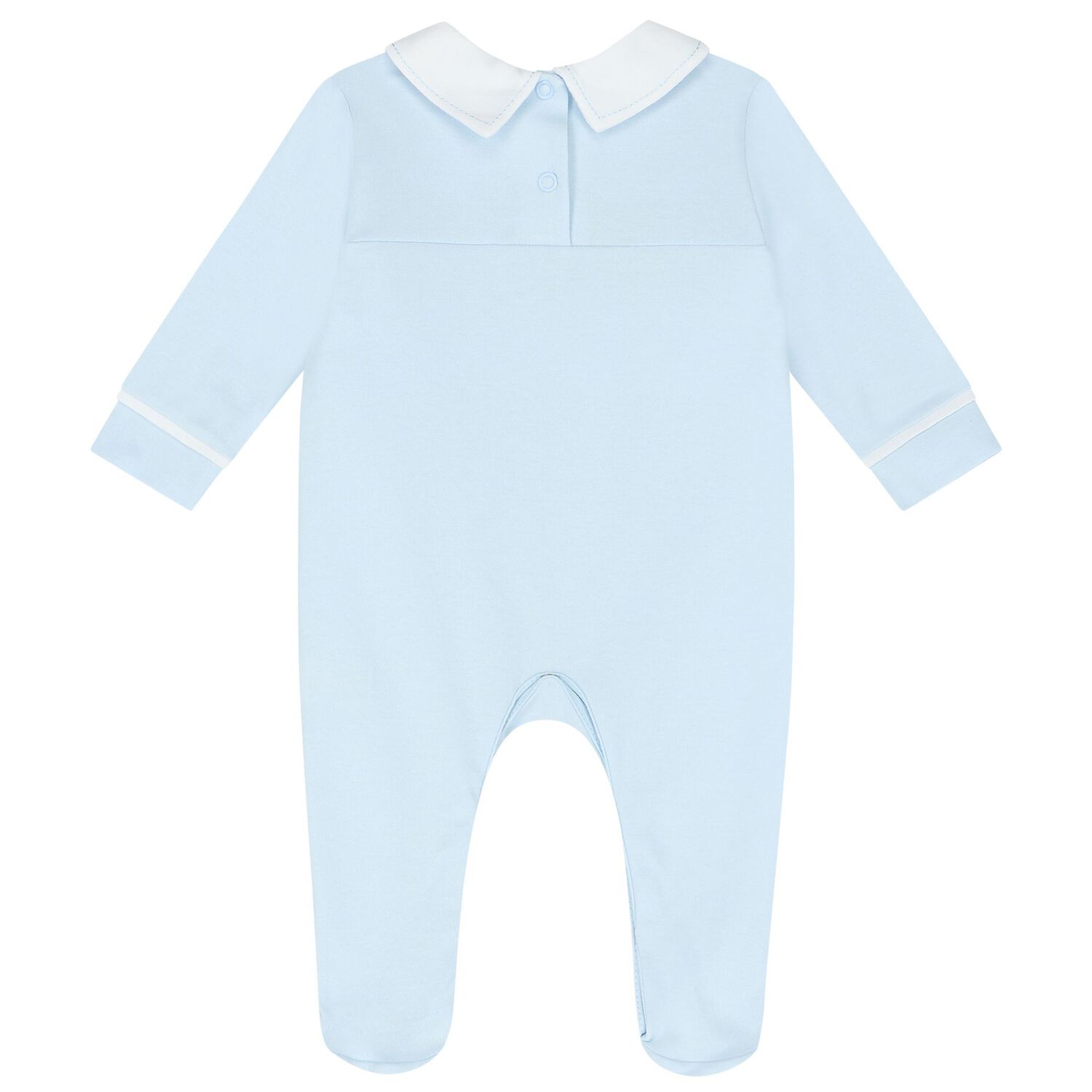 Baby Boys Embroidered Blue Babygrow, 1, hi-res