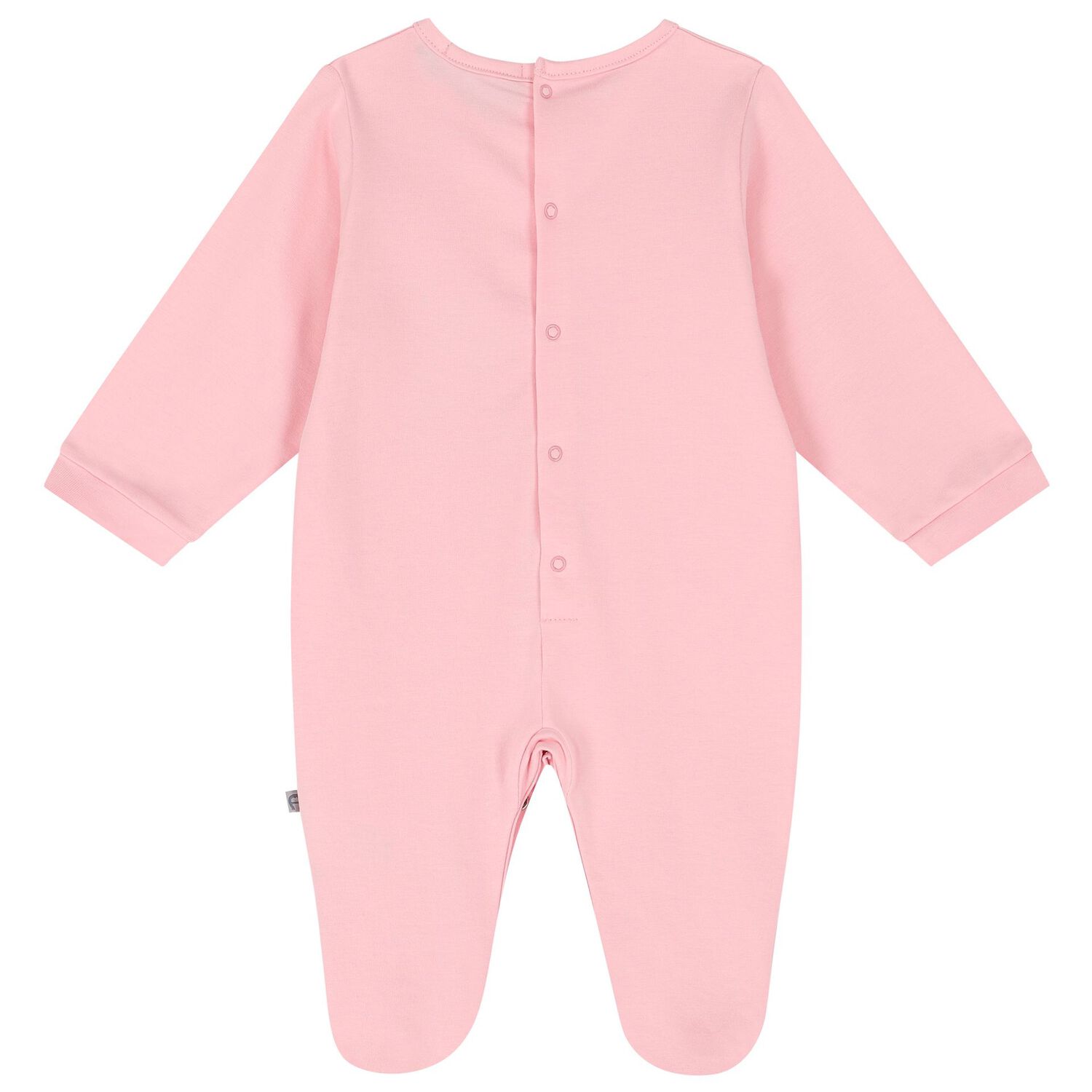 طقم بنات بالشعار باللون الوردي, 1, hi-res