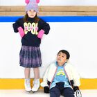 Girls Navy Blue Sequin Heart Sweatshirt, 1, hi-res