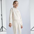 Girls Beige Hooded Tracksuit, 1, hi-res