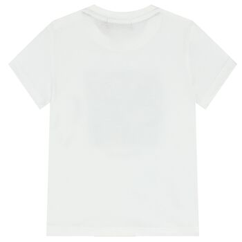 Younger Boys White Logo T-Shirt