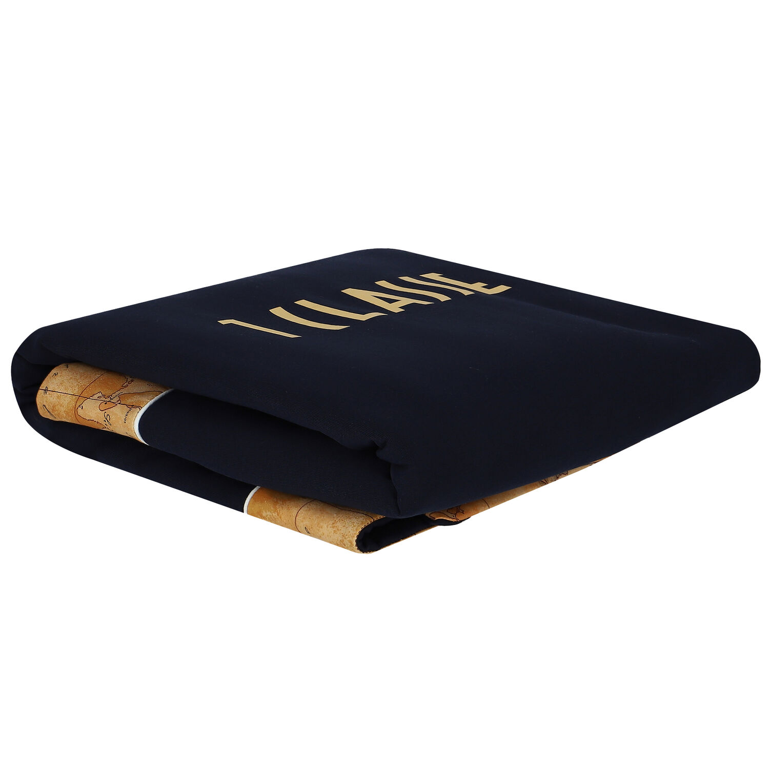 بطانية بشعار خريطة باللون الكحلي والبيج, 1, hi-res image number null