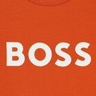 Boys Orange Logo Long Sleeve Top, 1, hi-res