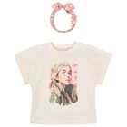 Girls Ivory T-Shirt & Headband Set, 3, hi-res