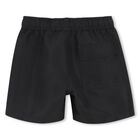 Boys Black Logo Swim Shorts, 1, hi-res