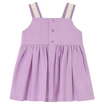 Younger Girls Lilac & Ivory Flower Dress