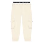Younger Boys Beige Logo Joggers, 2, hi-res