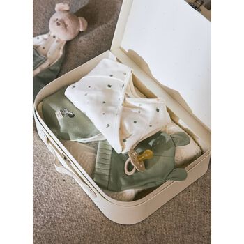 Baby Boys Beige & Green Babygrow Gift Set