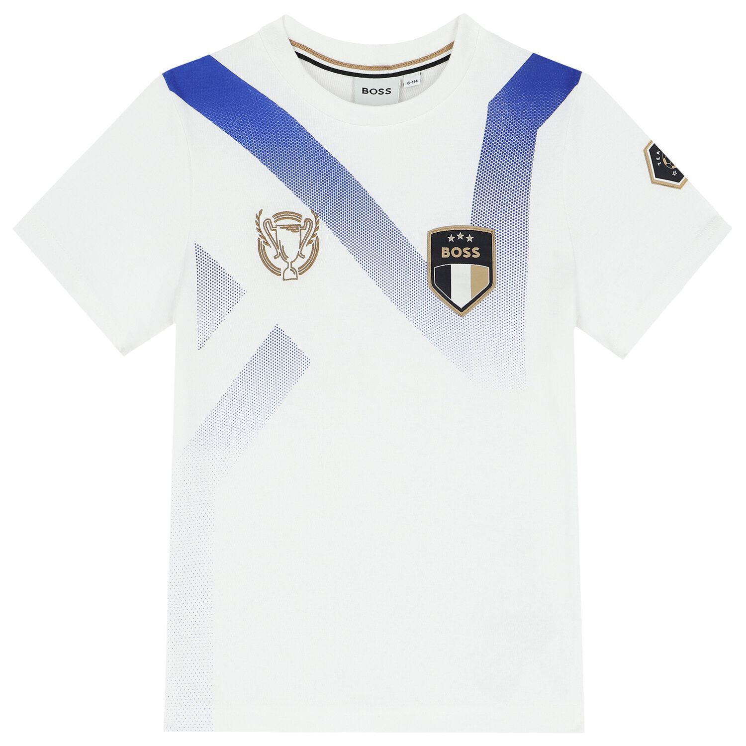 تيشيرت أولاد بالشعار باللون الأبيض , 1, hi-res image number null