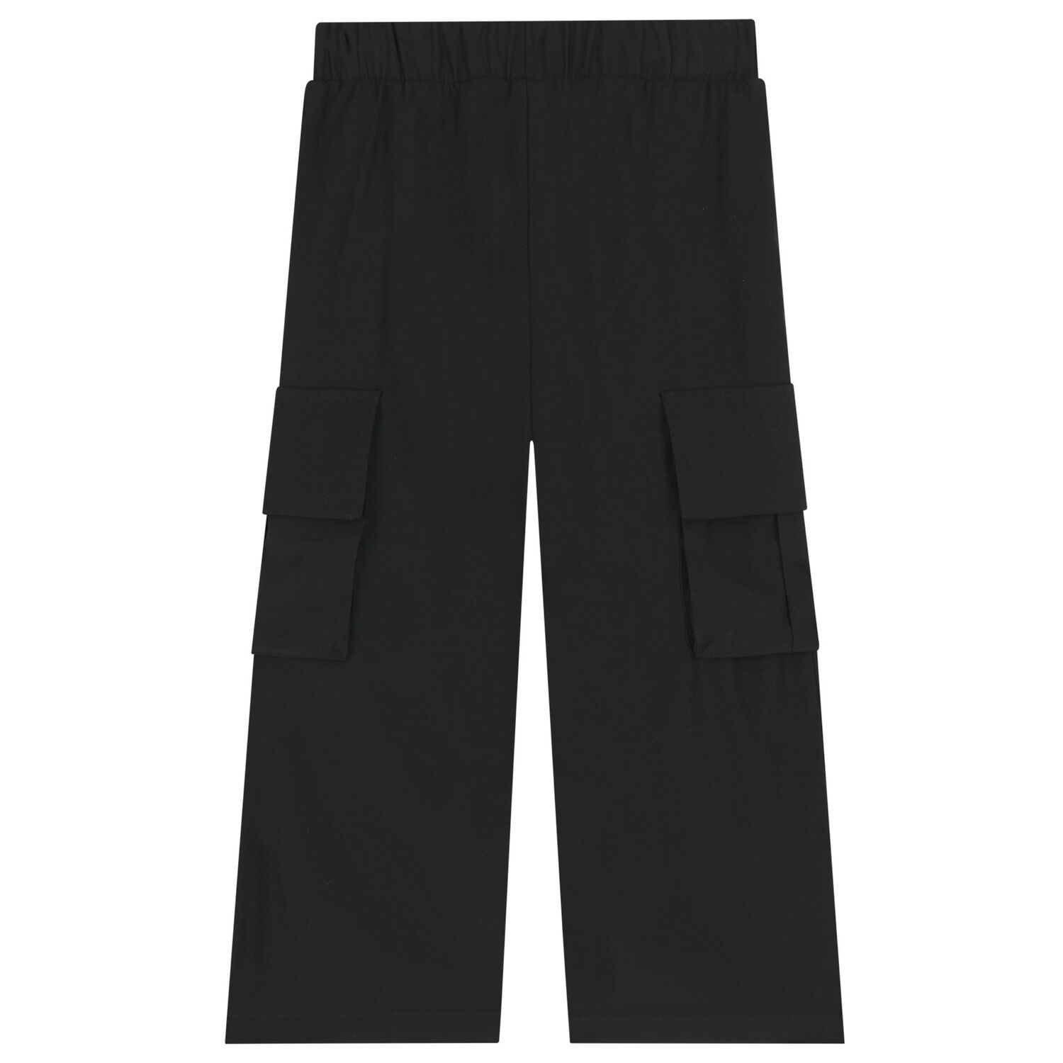 Girls Black Logo Trousers, 1, hi-res