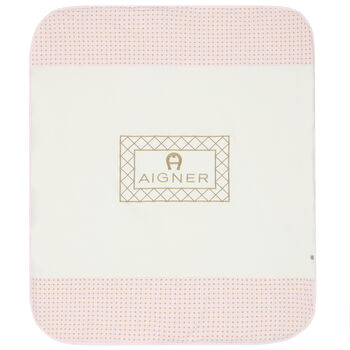 Baby Girls Pink, Ivory & Gold Blanket