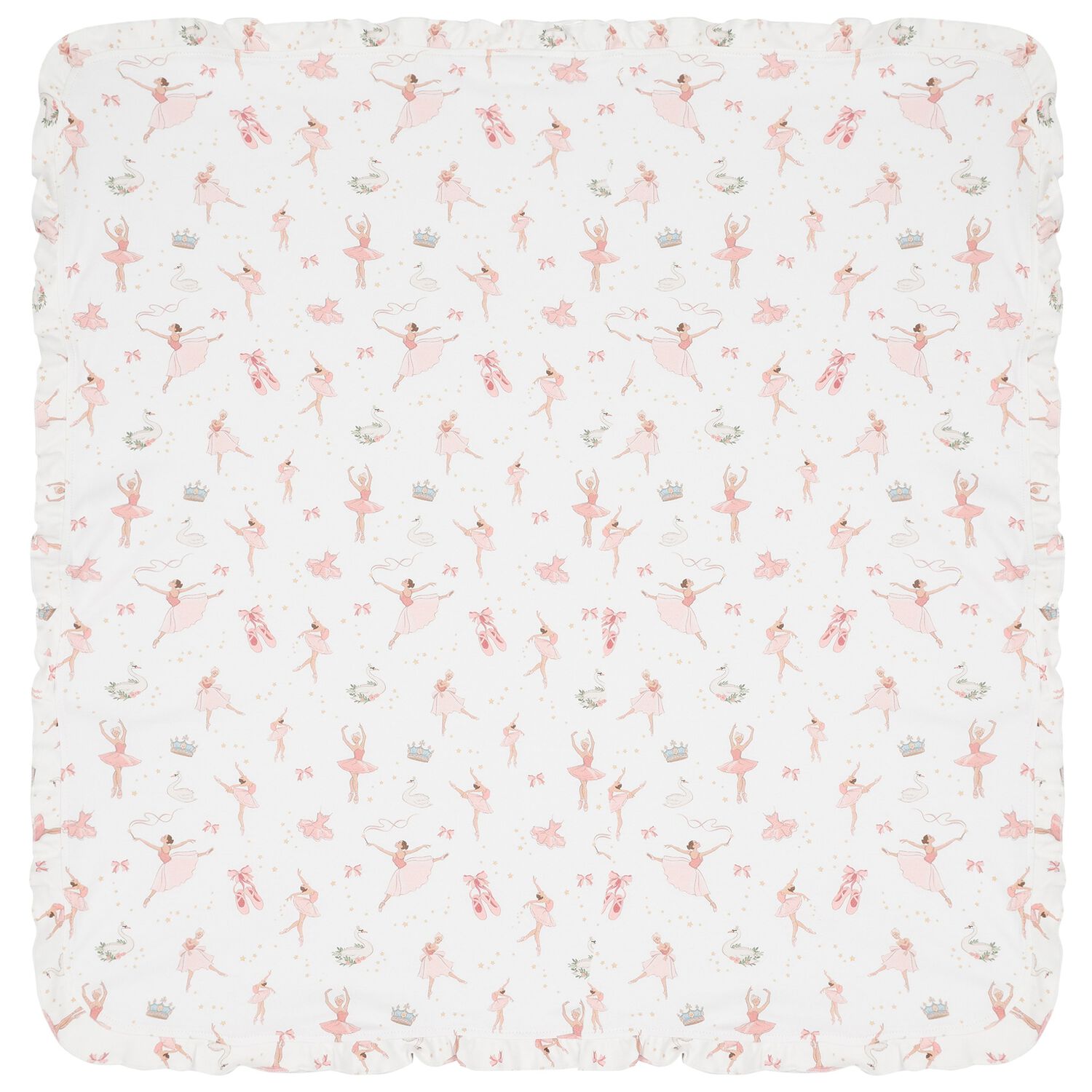 Baby Girls White & Pink Opera Blanket, 1, hi-res
