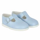Baby Boys Blue Leather Shoes, 2, hi-res