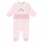 Girls Pink Heart Babygrow, 1, hi-res