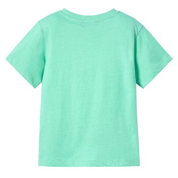 Boys Green & White Printed T-Shirts