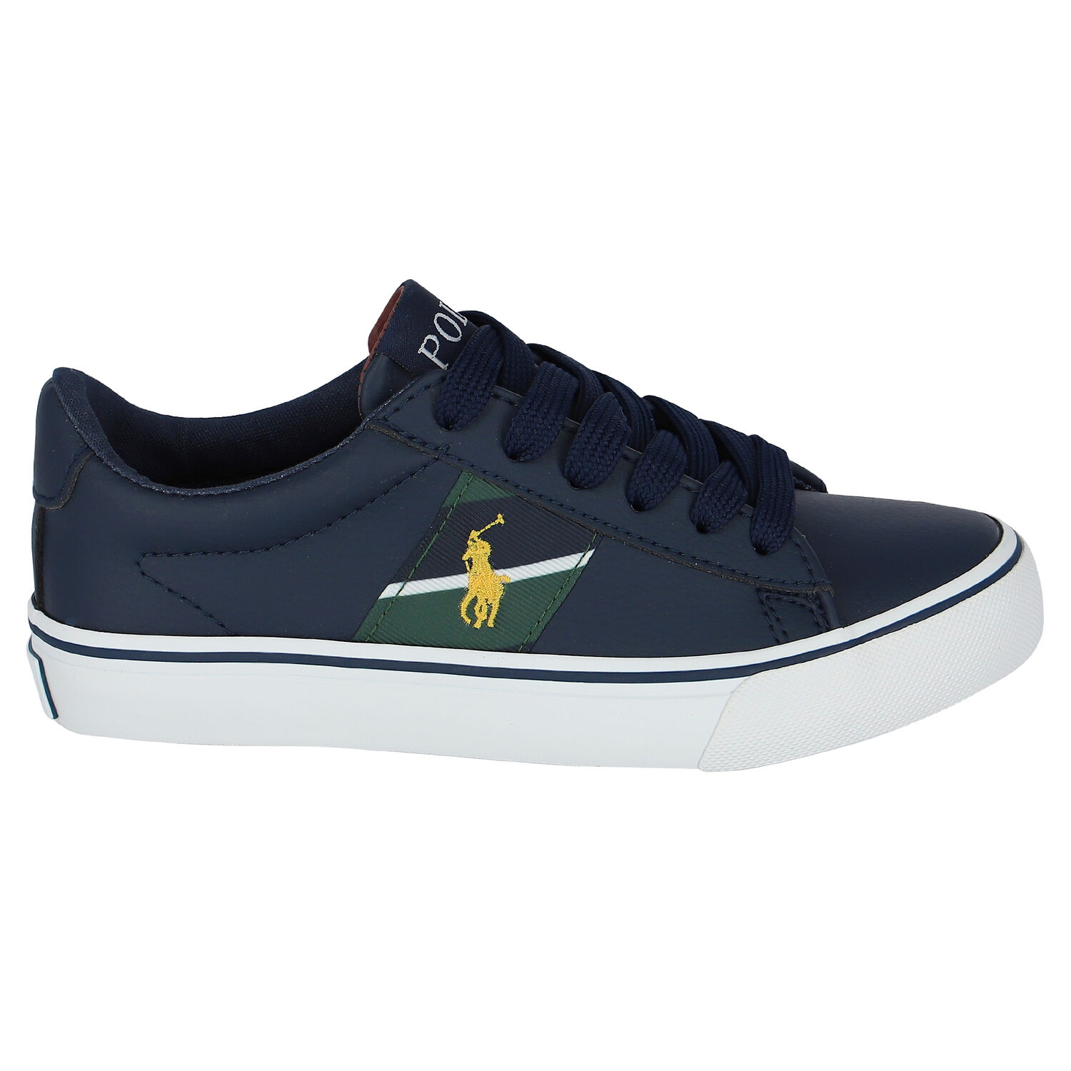 Boys Navy Logo Trainers, 1, hi-res