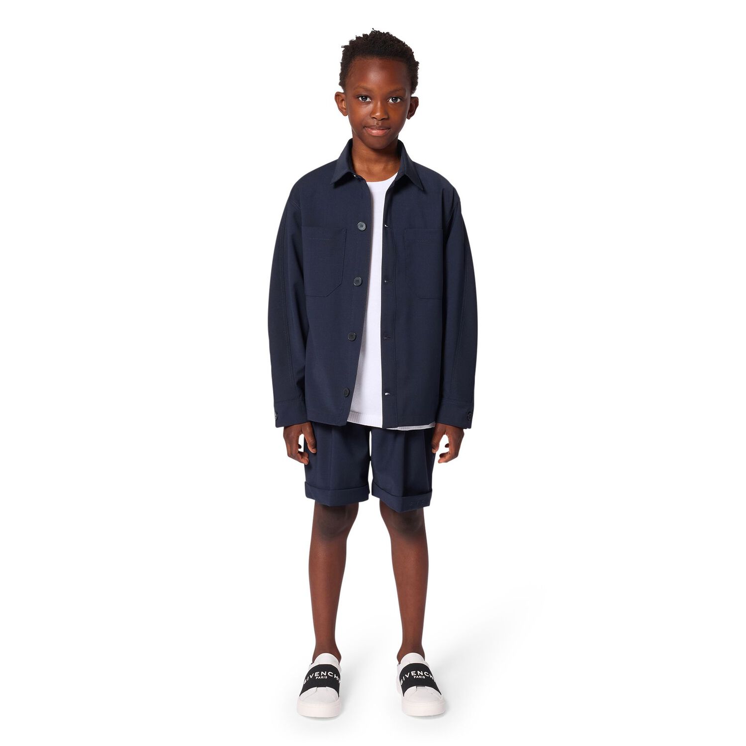 Boys Black Logo Shorts, 1, hi-res