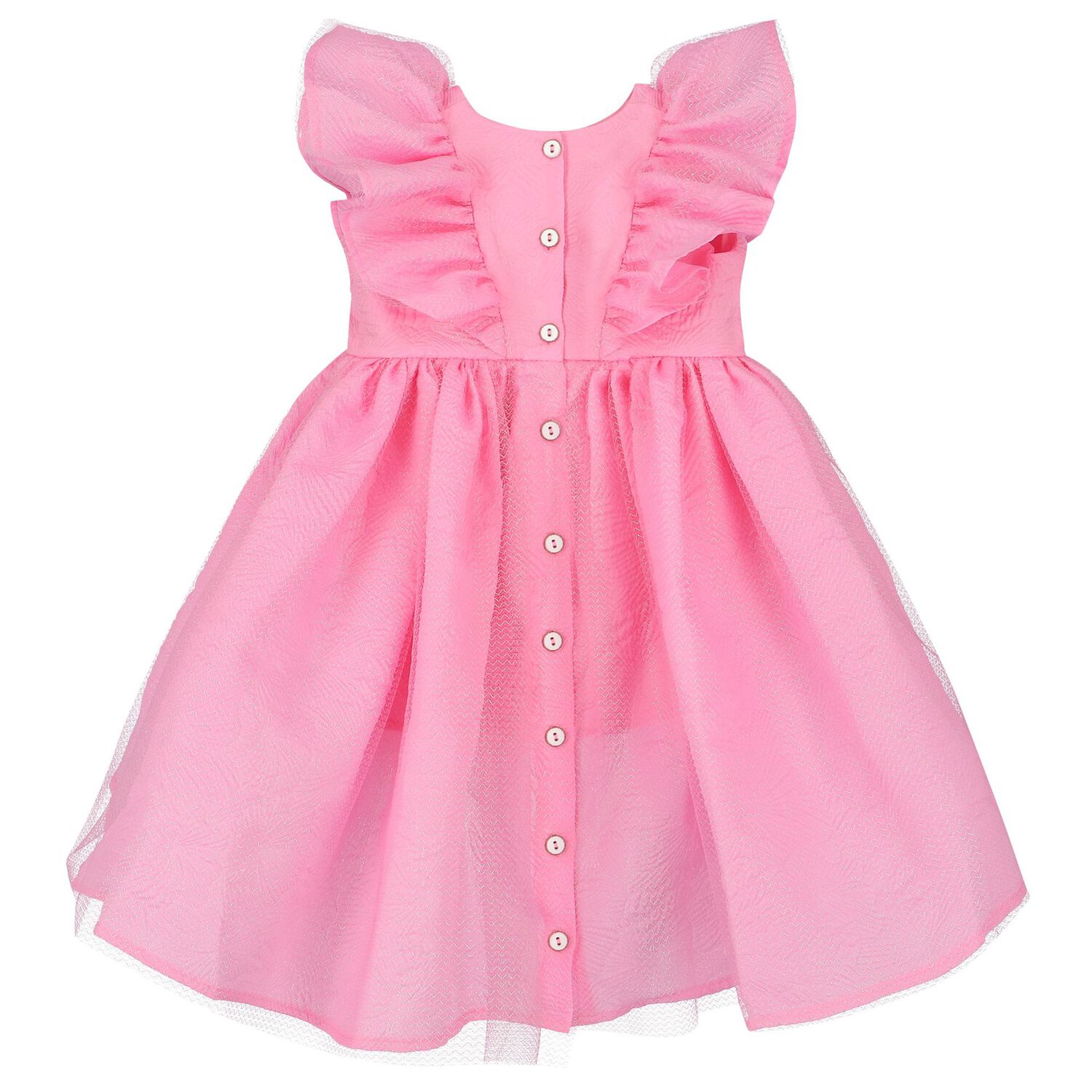 Girls Pink Ruffled Dress, 1, hi-res image number null