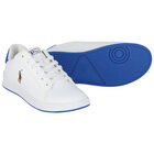 Boys White Logo Trainers, 1, hi-res