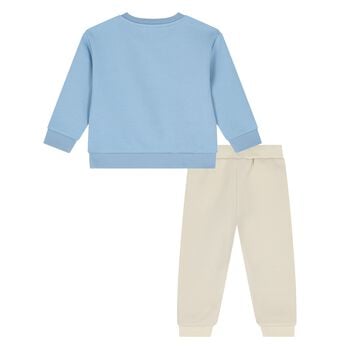 Younger Boys Blue & Beige Ikonik Karl Tracksuit