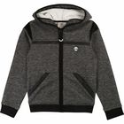 Boys Grey & Black Hooded Top, 1, hi-res