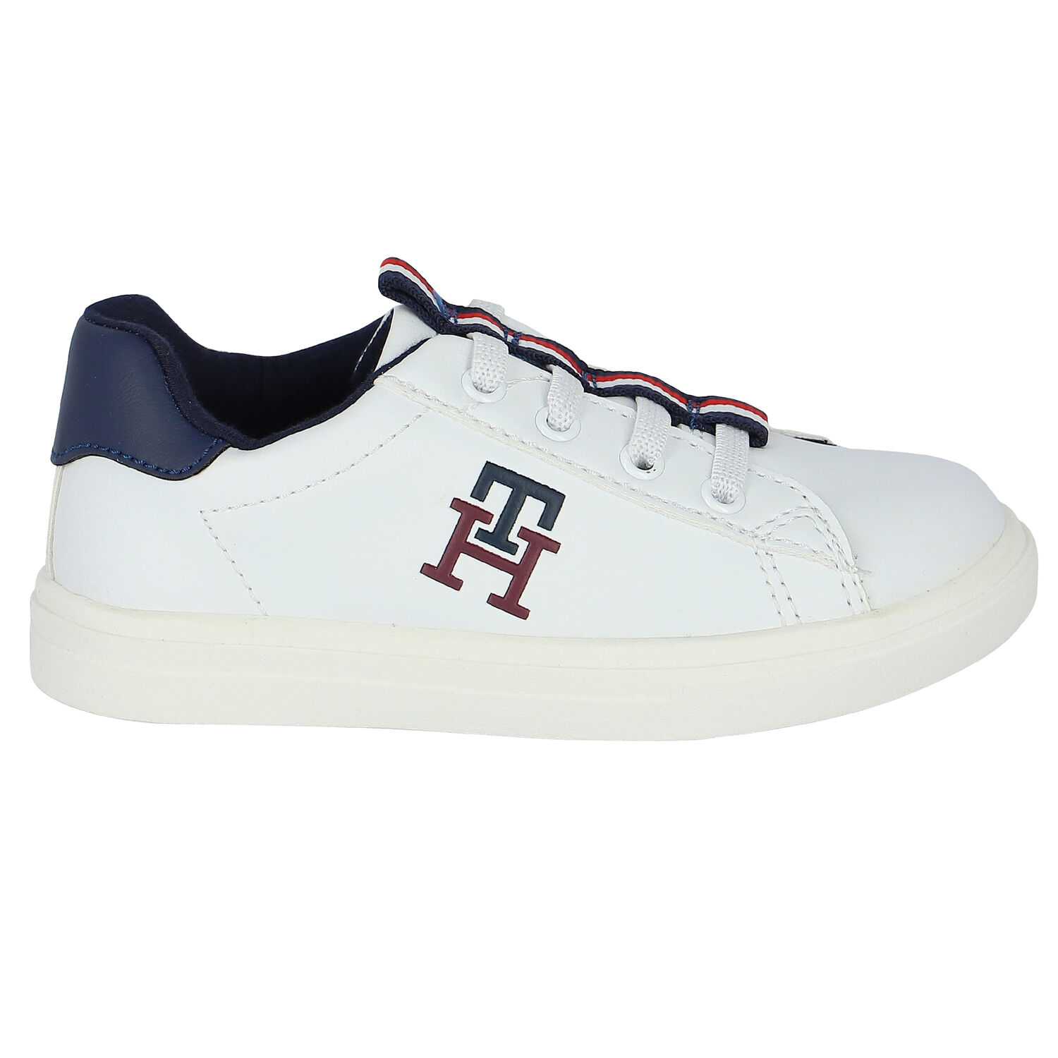 Boys White Logo Trainers, 1, hi-res