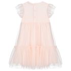 Girls Pink Logo Tulle Dress, 1, hi-res